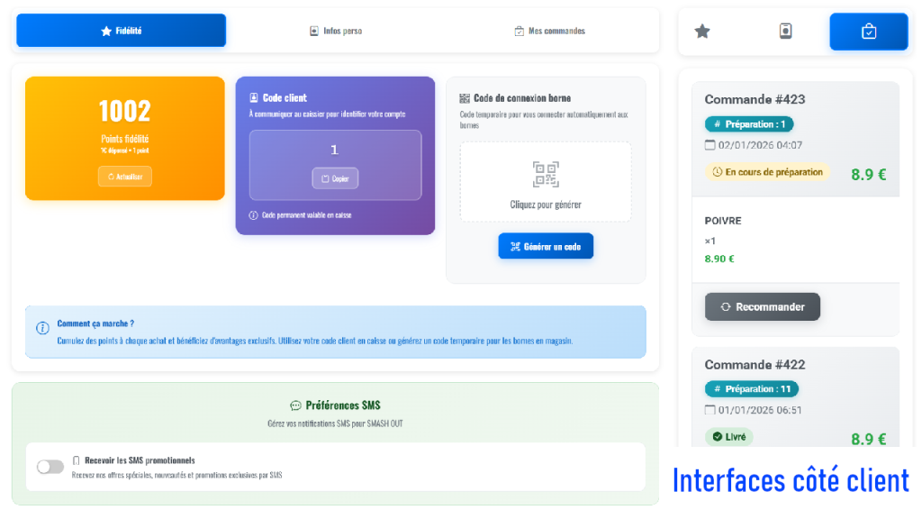 Interfaces client Arpelin