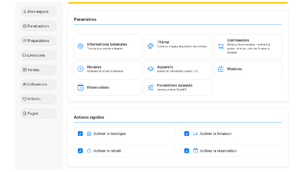 Panel admin Arpelin